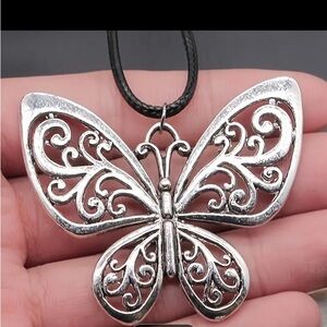 1pc Large Butterfly Necklace Pendant, Punk Big Butterfly ChainJewelryAccessories